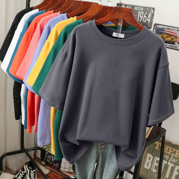Essie | Basic Oversized T-Shirt – Women's Plain Cotton Tee