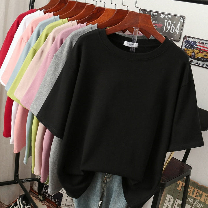 Essie | Basic Oversized T-Shirt – Women's Plain Cotton Tee