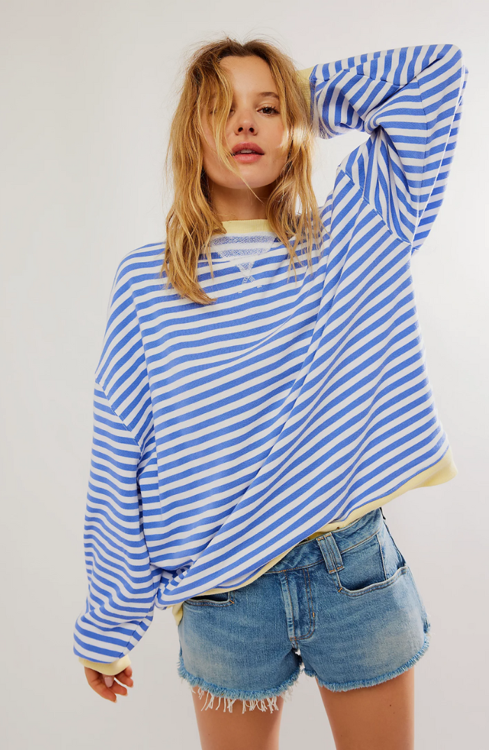 Ziggy | Striped Oversized Sweatshirt – Women's Colourblock Crewneck
