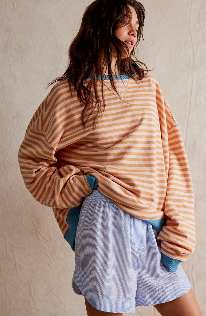 Ziggy | Striped Oversized Sweatshirt – Women's Colourblock Crewneck
