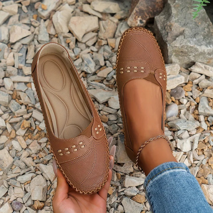 Brielle | Perforated Slip-On Orthopedic Flats for Women