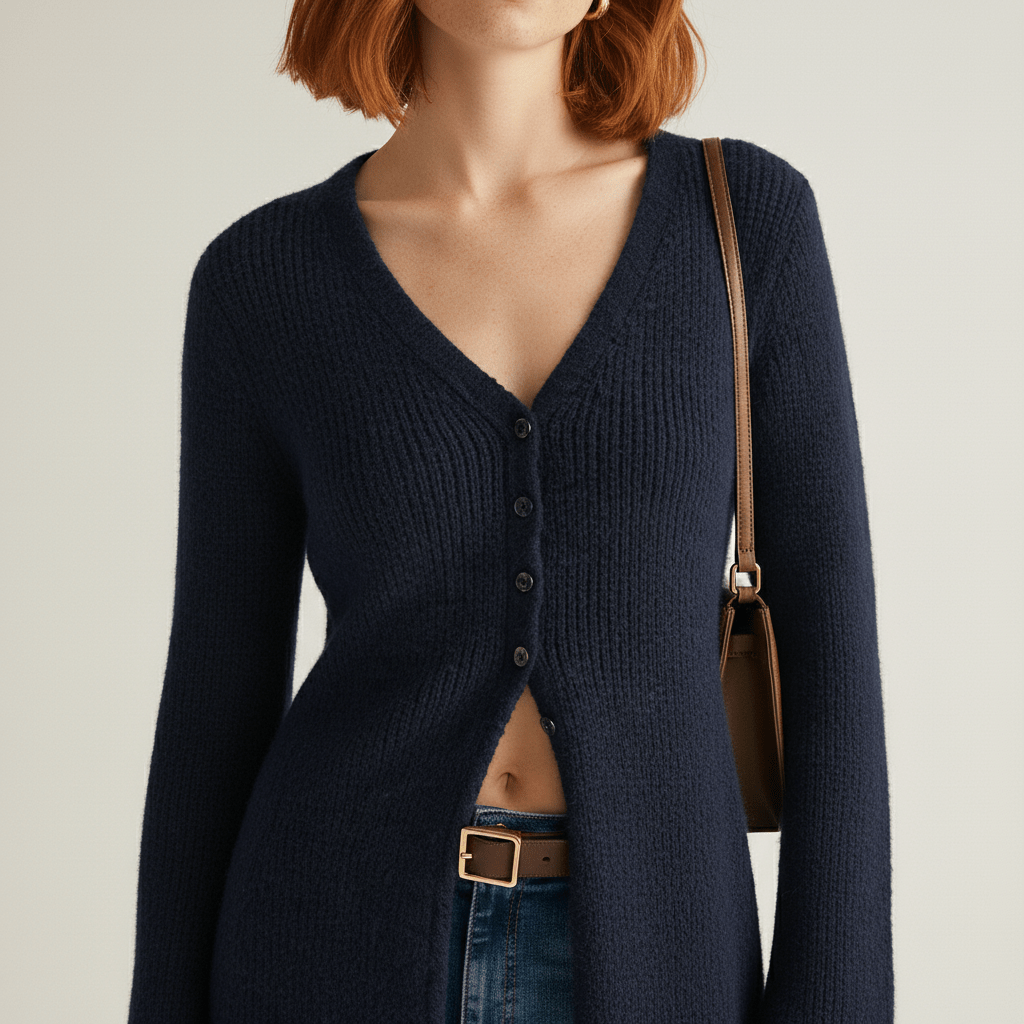 Lisann | Maxi Length Button-Through V-Neck Cardigan