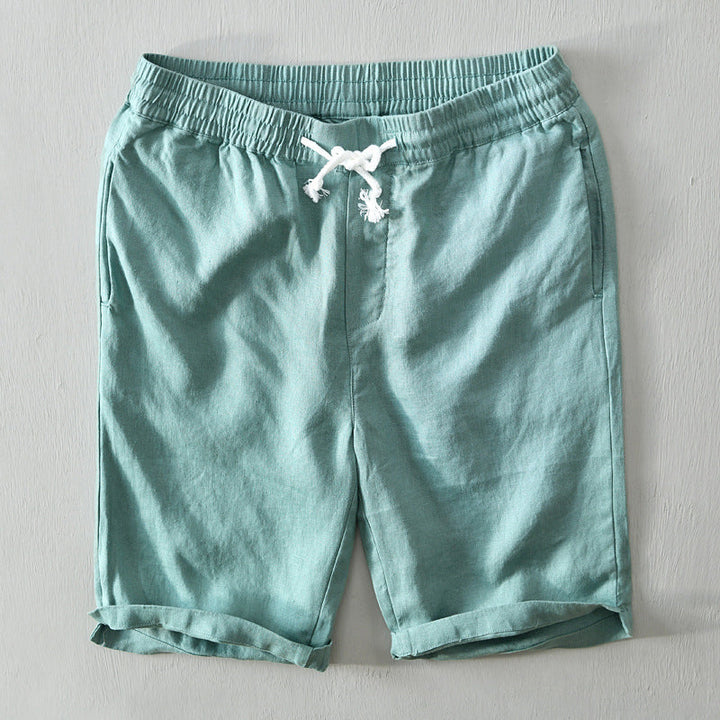 Cabana | Men's Elasticated Rolled Hem Linen Shorts