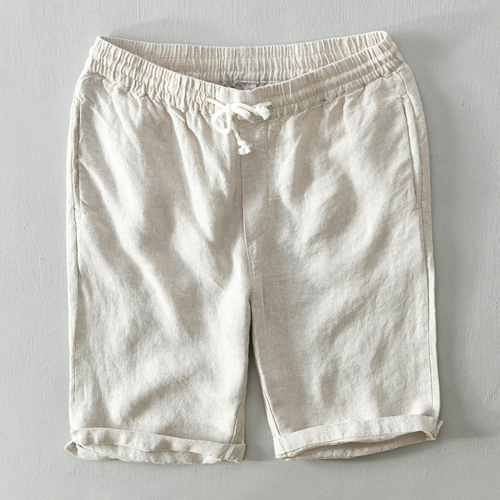 Cabana | Men's Elasticated Rolled Hem Linen Shorts