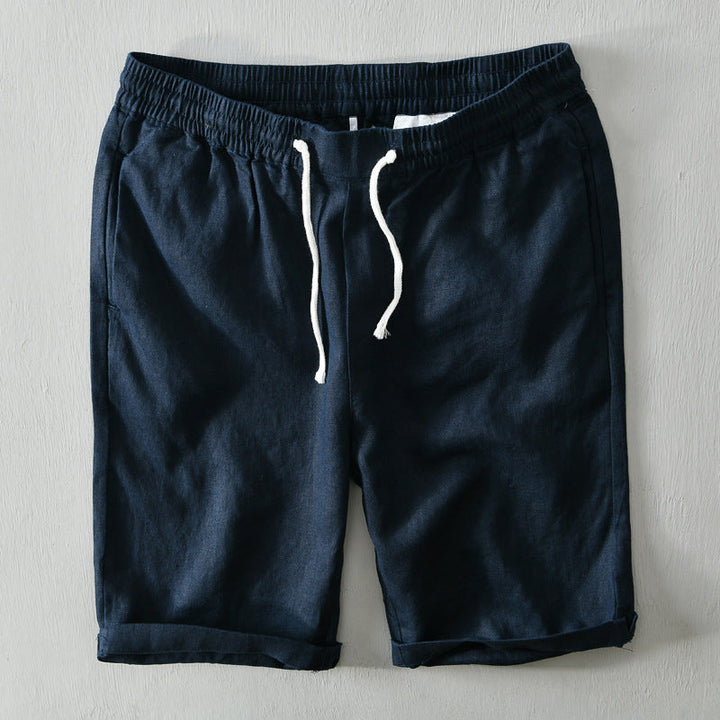 Cabana | Men's Elasticated Rolled Hem Linen Shorts