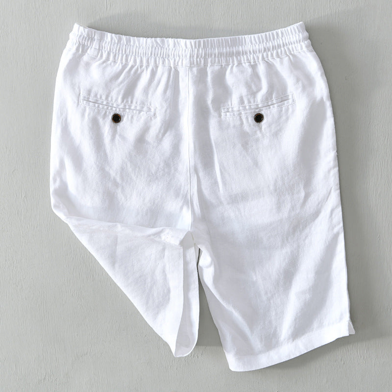 Cabana | Men's Elasticated Rolled Hem Linen Shorts