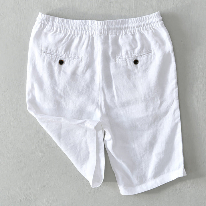 Cabana | Men's Elasticated Rolled Hem Linen Shorts