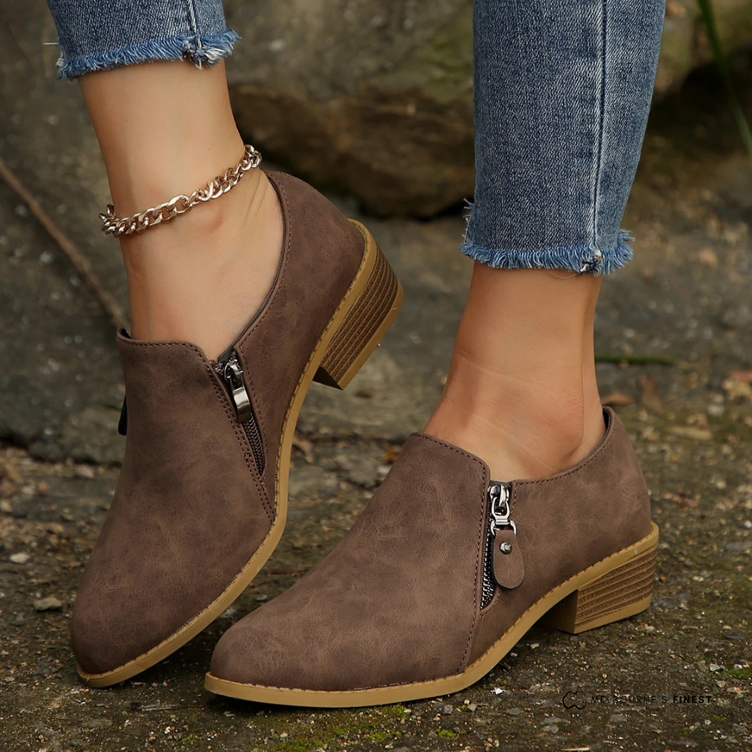 Reeve | Side Zip Low Cut Suede Ankle Boots