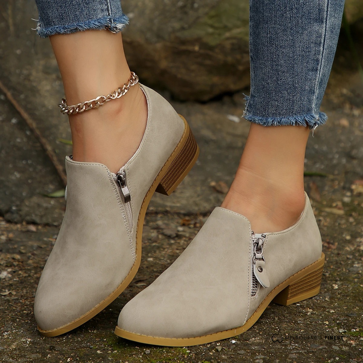 Reeve | Side Zip Low Cut Suede Ankle Boots