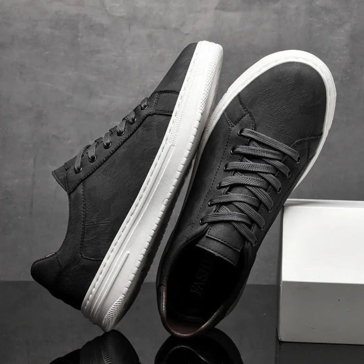 Mason | Tonal Embossed Herringbone Low Top Casual Sneakers Mens Shoes