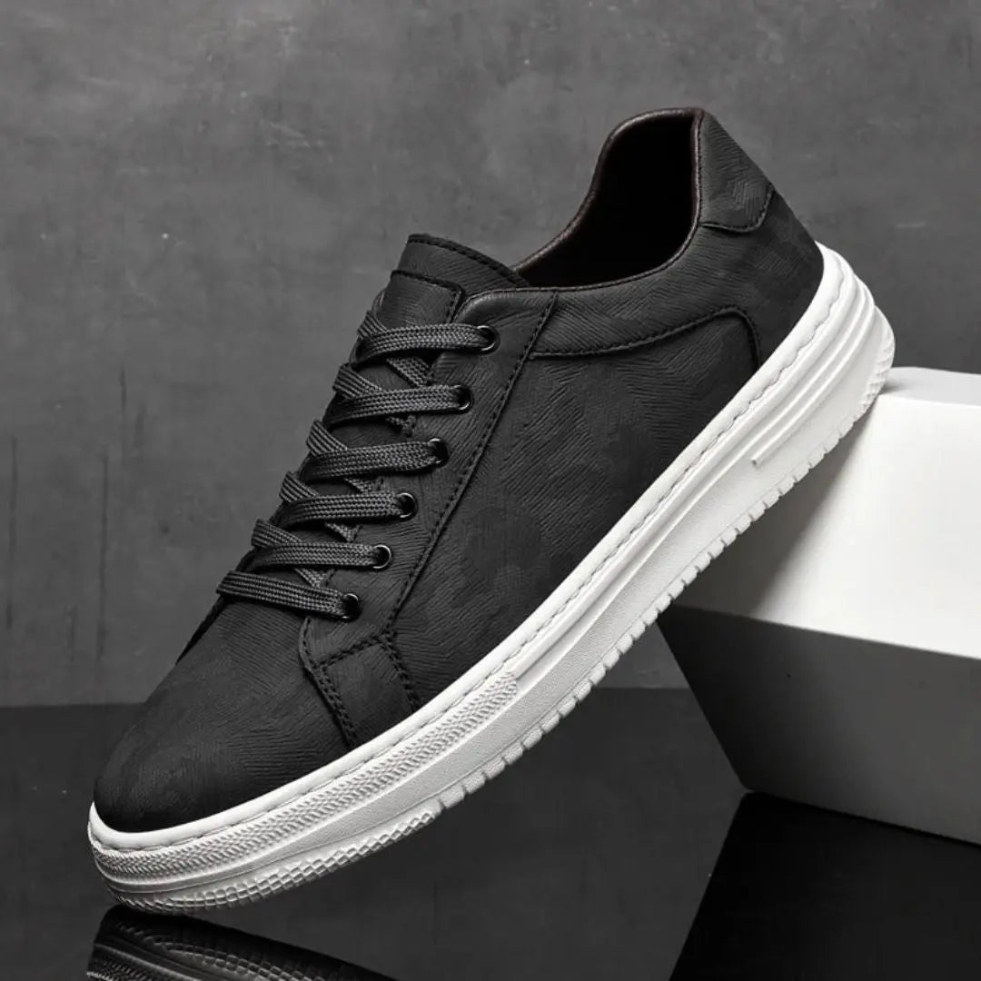 Mason | Tonal Embossed Herringbone Low Top Casual Sneakers Mens Shoes