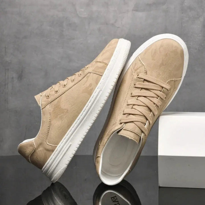 Mason | Tonal Embossed Herringbone Low Top Casual Sneakers Mens Shoes