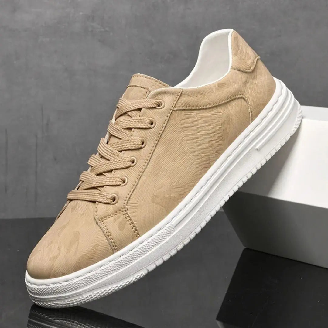 Mason | Tonal Embossed Herringbone Low Top Casual Sneakers Mens Shoes