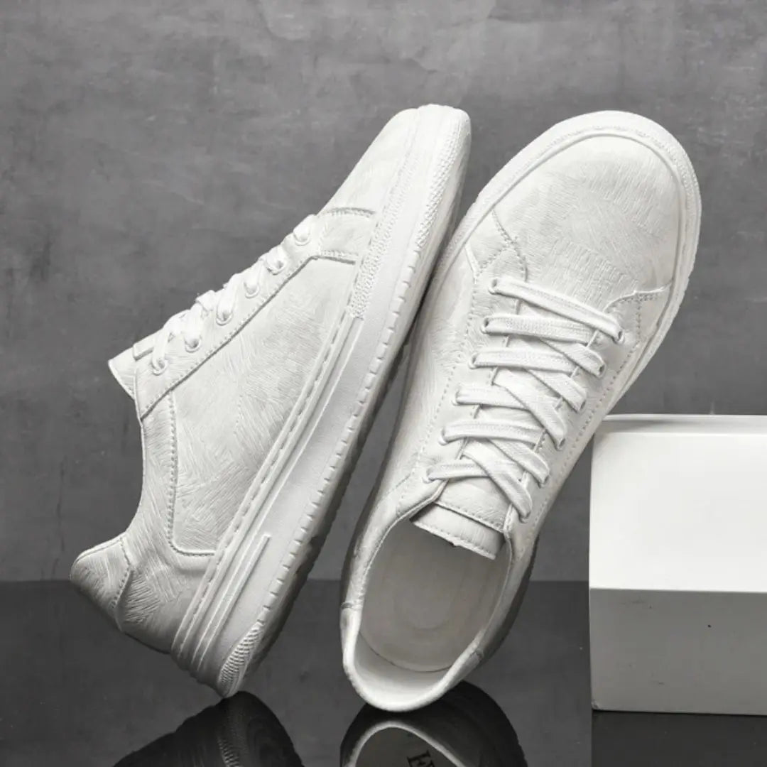 Mason | Tonal Embossed Herringbone Low Top Casual Sneakers Mens Shoes