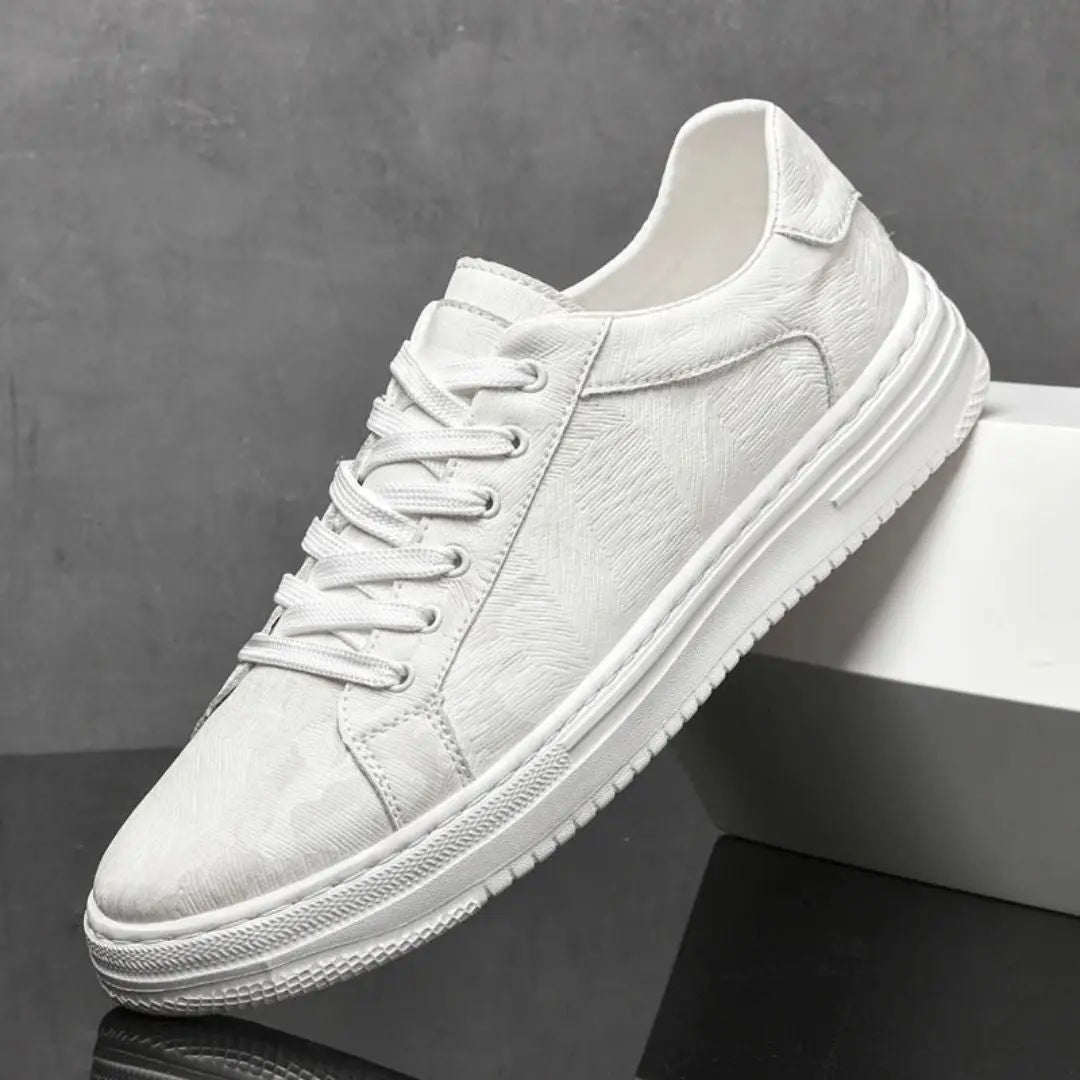 Mason | Tonal Embossed Herringbone Low Top Casual Sneakers Mens Shoes