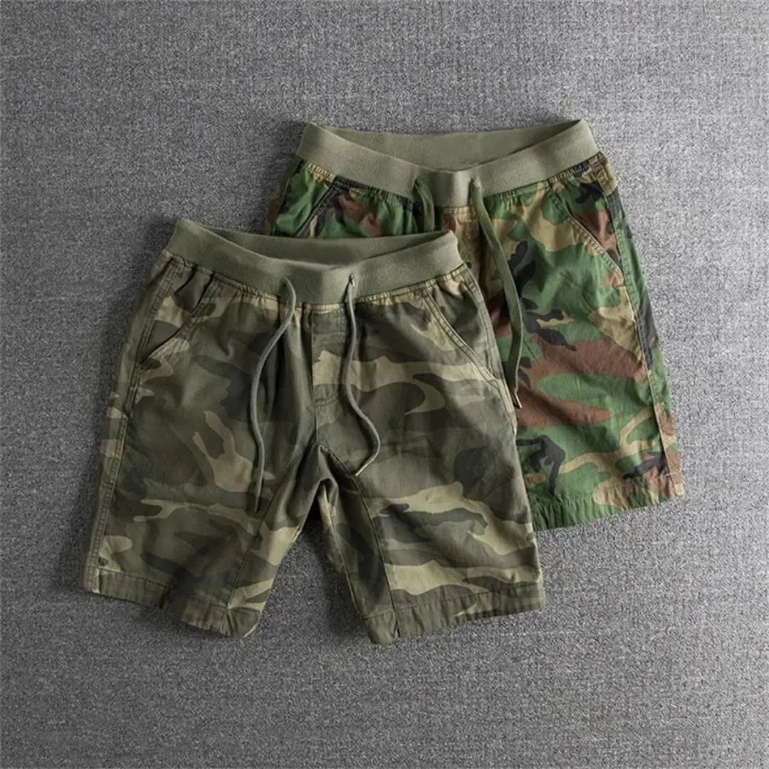 Ranger | Camo Print Drawstring Cotton Mens Shorts