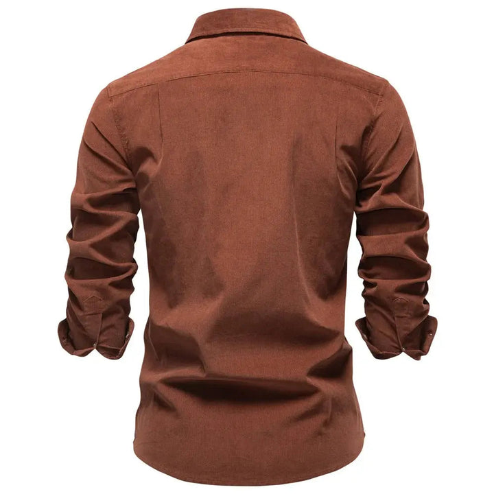 Corbin | Slim Fit Corduroy Men's Smart-Casual Shirt with Point Collar