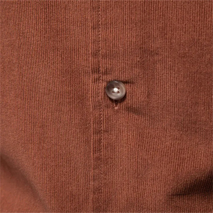 Corbin | Slim Fit Corduroy Men's Smart-Casual Shirt with Point Collar