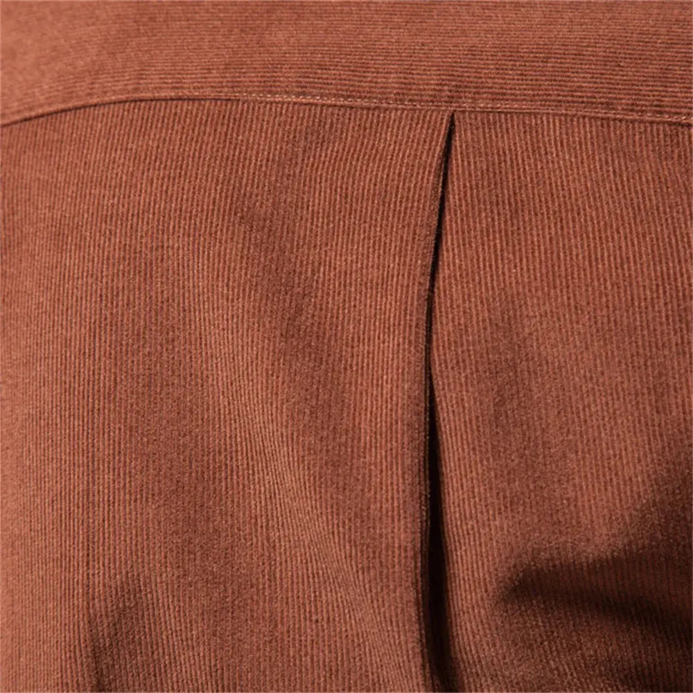 Corbin | Slim Fit Corduroy Men's Smart-Casual Shirt with Point Collar