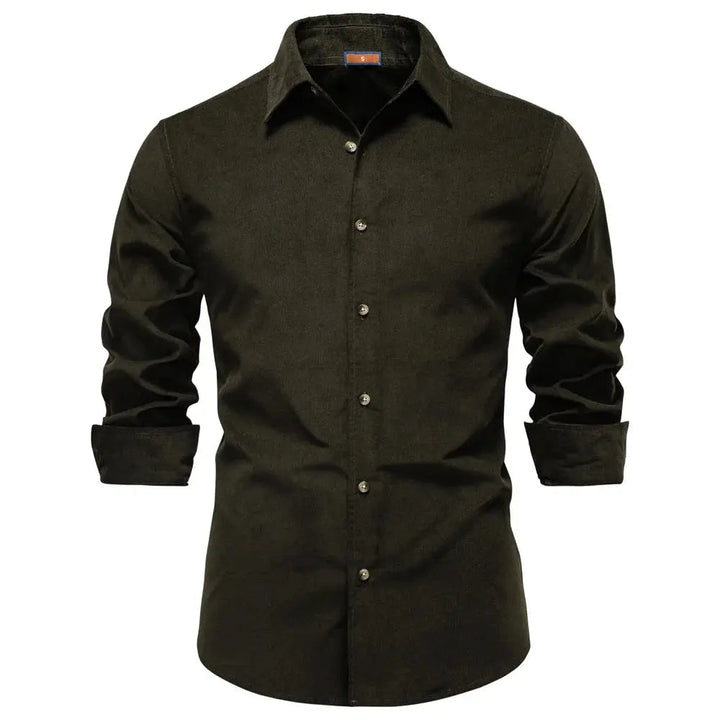 Corbin | Slim Fit Corduroy Men's Smart-Casual Shirt with Point Collar
