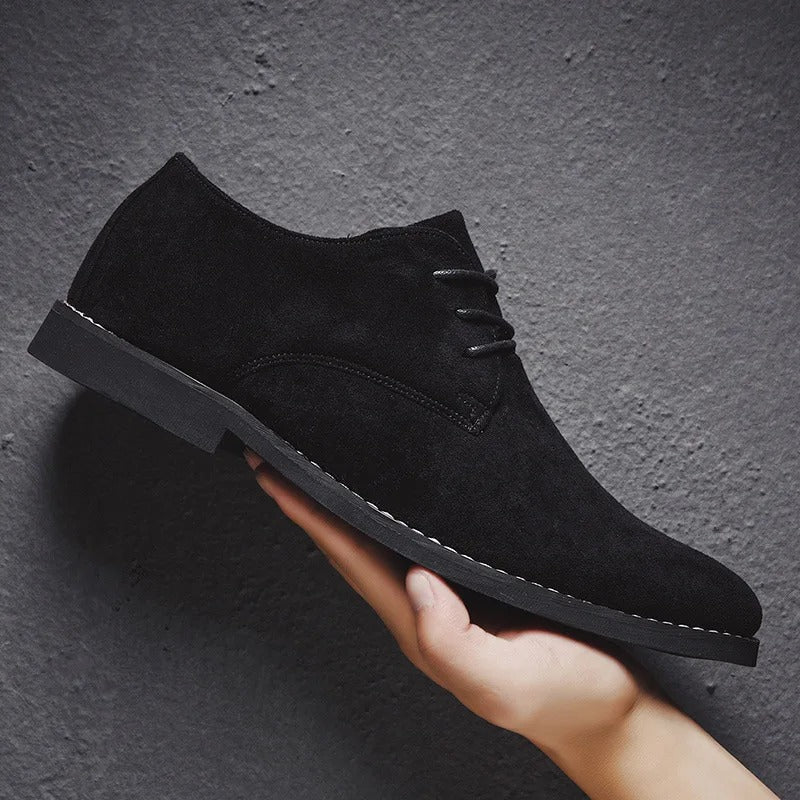 Stafford | Plain Toe Suede Lace-Up Derby Mens Shoes
