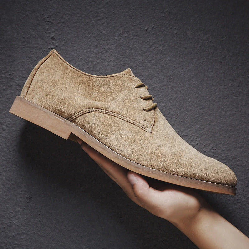 Stafford | Plain Toe Suede Lace-Up Derby Mens Shoes
