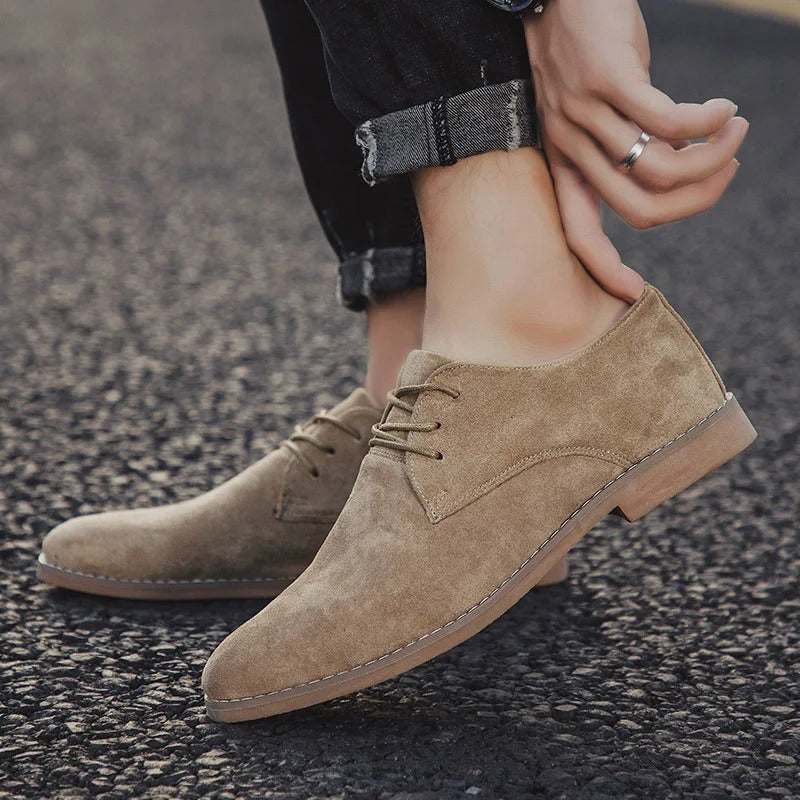 Stafford | Plain Toe Suede Lace-Up Derby Mens Shoes
