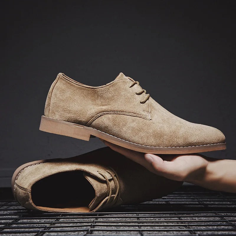 Stafford | Plain Toe Suede Lace-Up Derby Mens Shoes