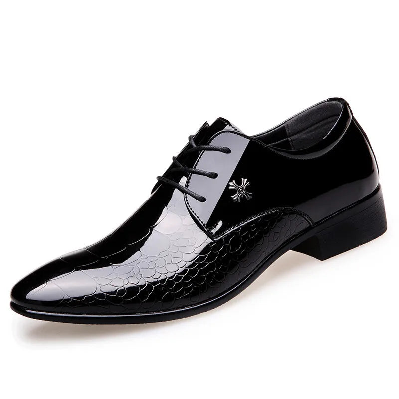Reign | Embossed Patent Leather Lace Up Mens Oxford Shoes