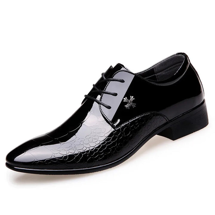 Reign | Embossed Patent Leather Lace Up Mens Oxford Shoes