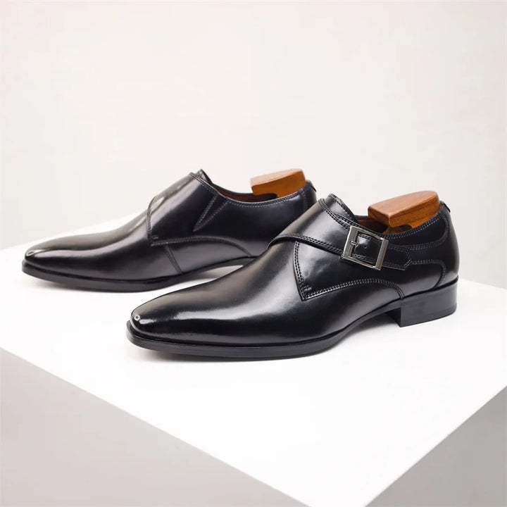 Monty | Single Monk Strap Burnished Leather Mens Formal Shoes