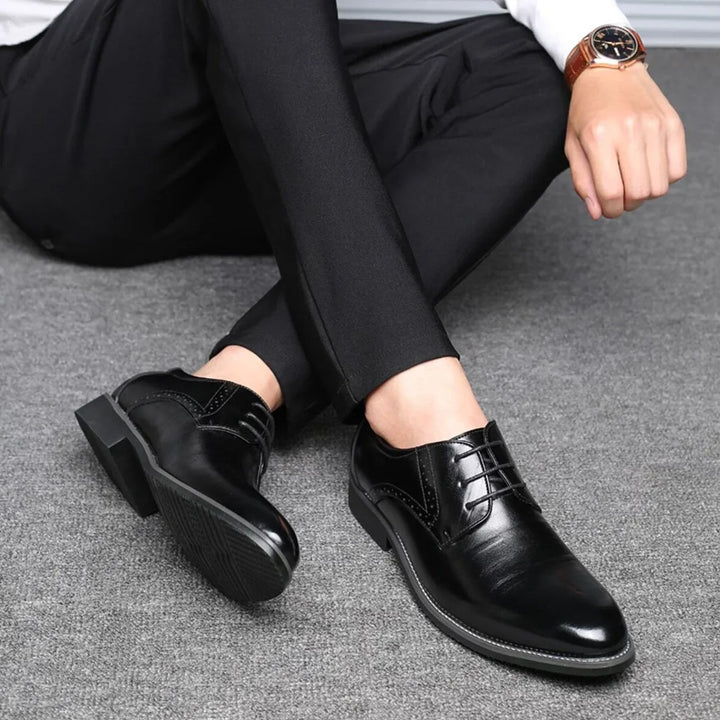 Alderton | Burnished Leather Brogue Detail Oxford Formal Mens Shoes