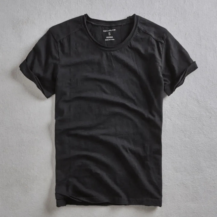 Reef | Slim Fit Crew Neck Slub Cotton Plain Mens T Shirt