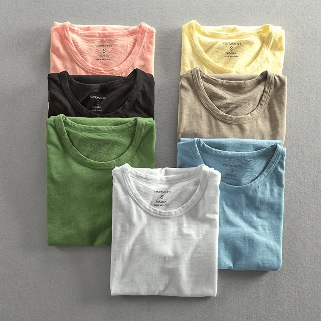 Reef | Slim Fit Crew Neck Slub Cotton Plain Mens T Shirt