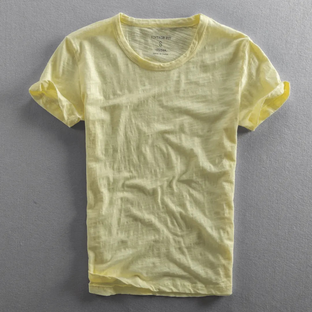 Reef | Slim Fit Crew Neck Slub Cotton Plain Mens T Shirt