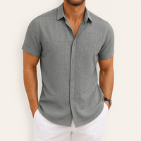 Moritz | Men's Slim Fit Short Sleeve Linen Shirt