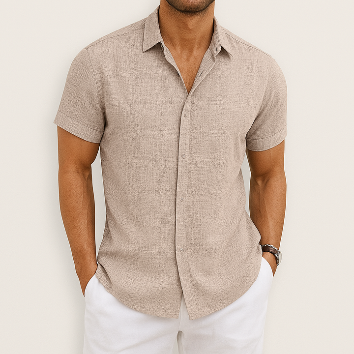 Moritz | Men's Slim Fit Short Sleeve Linen Shirt