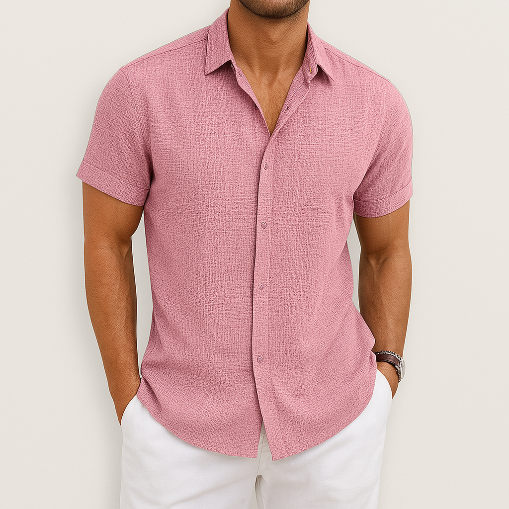 Moritz | Men's Slim Fit Short Sleeve Linen Shirt