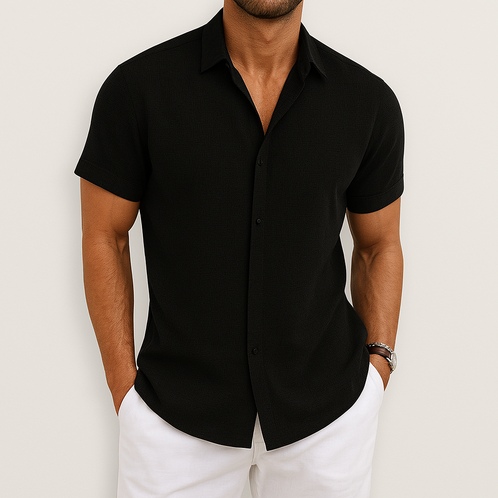 Moritz | Men's Slim Fit Short Sleeve Linen Shirt