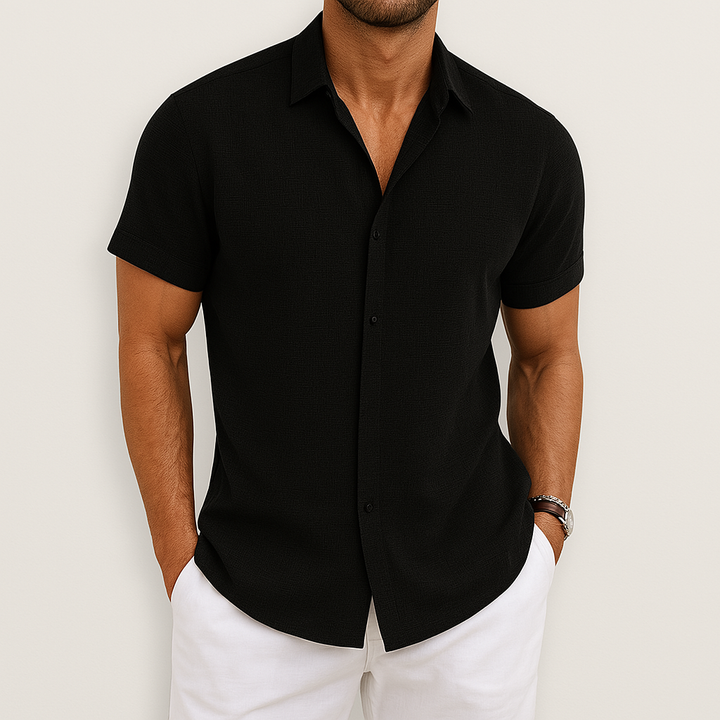 Moritz | Men's Slim Fit Short Sleeve Linen Shirt