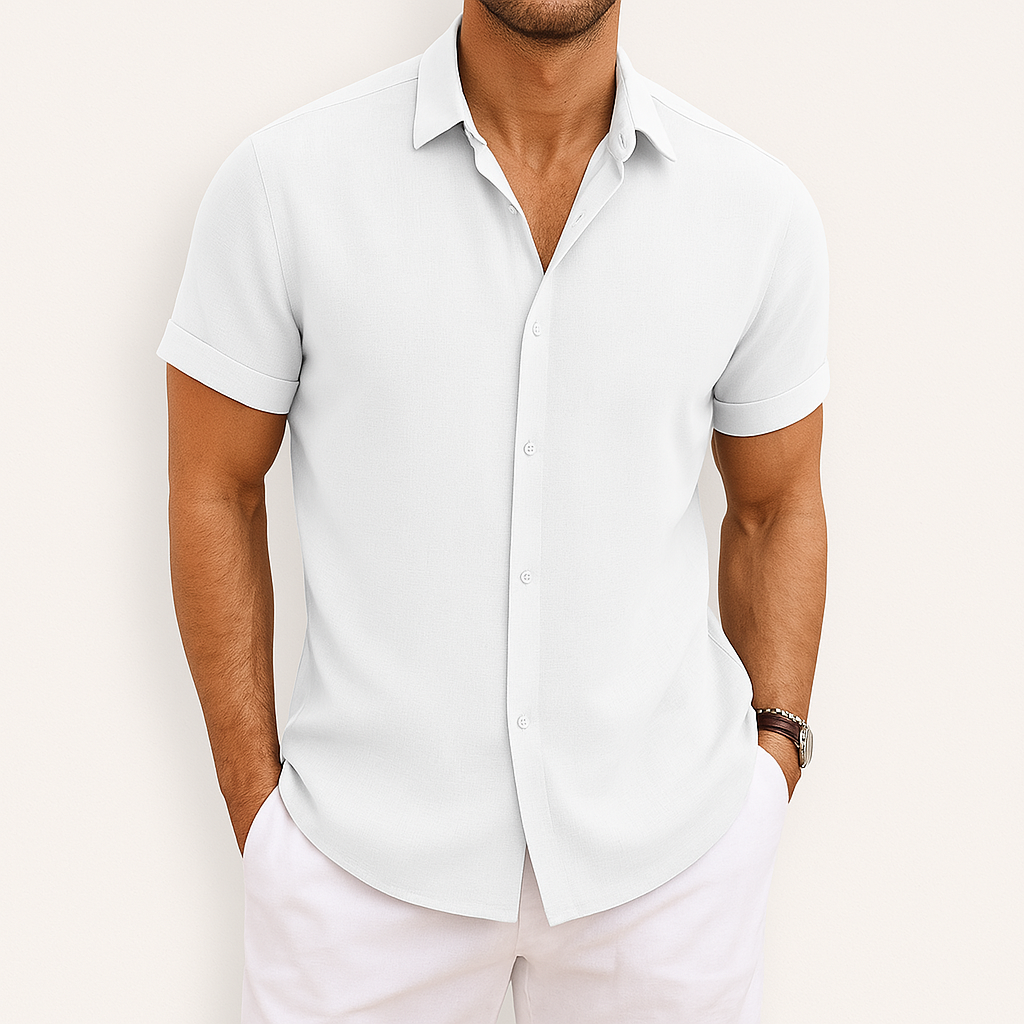 Moritz | Men's Slim Fit Short Sleeve Linen Shirt