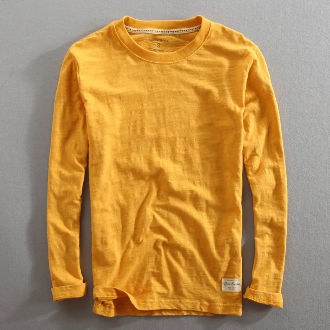 Cali | Long Sleeve Crew Neck Basic Plain Mens T Shirt
