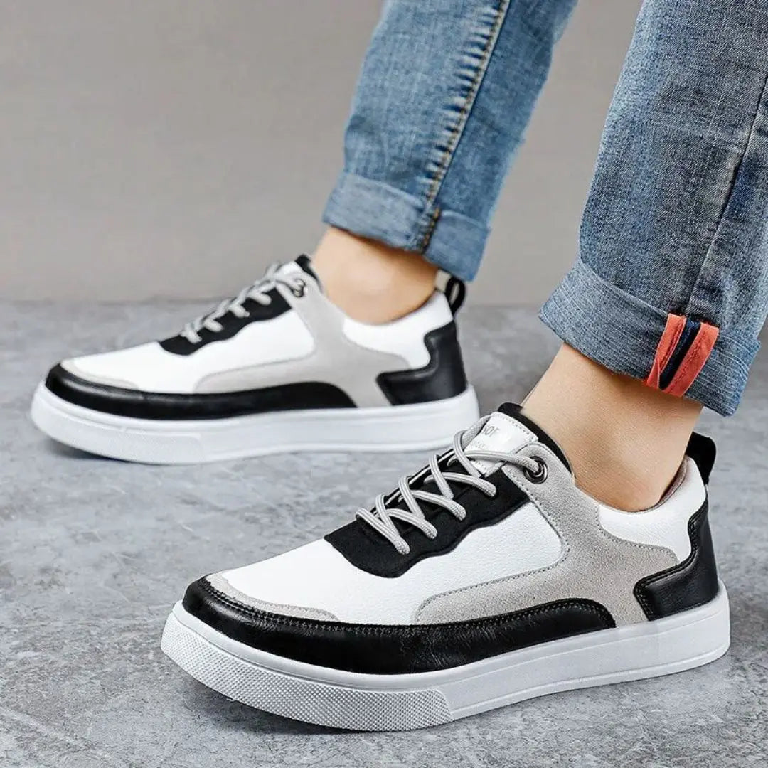 Nolan | Tri-Colour Block Lace-Up Chunky Casual Sneakers Mens Shoes