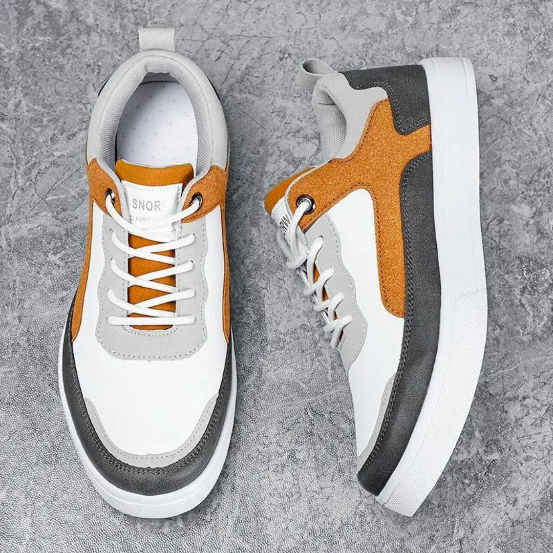 Nolan | Tri-Colour Block Lace-Up Chunky Casual Sneakers Mens Shoes