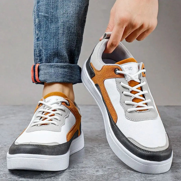 Nolan | Tri-Colour Block Lace-Up Chunky Casual Sneakers Mens Shoes