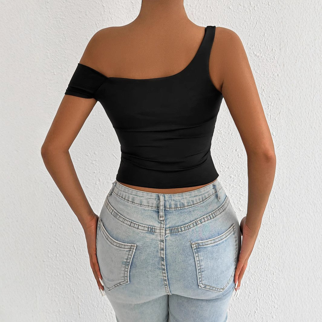 Zara | Asymmetric One Shoulder Bodysuit – Women's Fitted Going Out Top