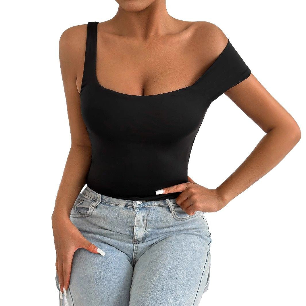 Zara | Asymmetric One Shoulder Bodysuit – Women's Fitted Going Out Top