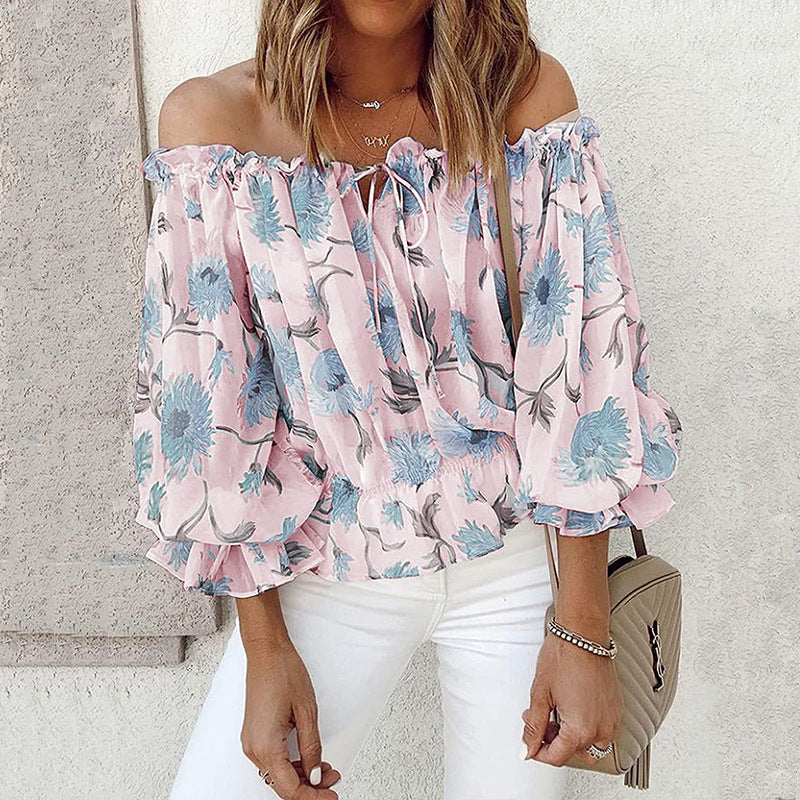 Dahlia | Floral Off Shoulder Blouse – Women's Boho Summer Top