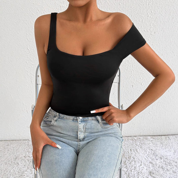 Zara | Asymmetric One Shoulder Bodysuit – Women's Fitted Going Out Top