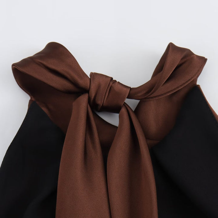 Sirocco | Tie Back Bias Cut Satin Halter Neck Maxi Dress